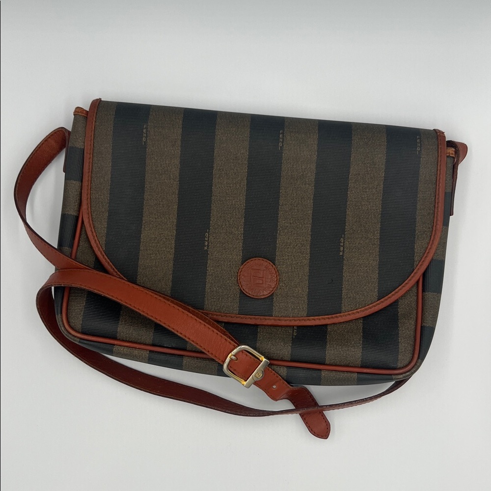 Fendi Pequin Flap Crossbody Bag